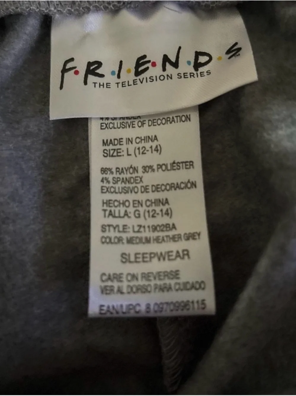 FRIENDS Gray Lounge Shorts with Pastel Graphic